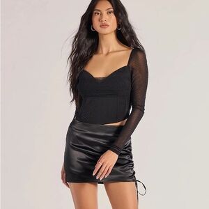 Sparkling sheer Mesh Sleeve Top